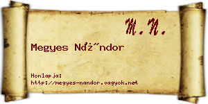 Megyes Nándor névjegykártya