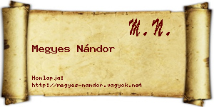 Megyes Nándor névjegykártya